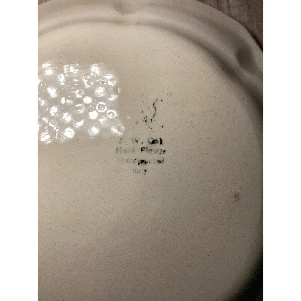 Vintage Hand Painted Nova Rose Floral Scalloped Edge Dinner Plate
